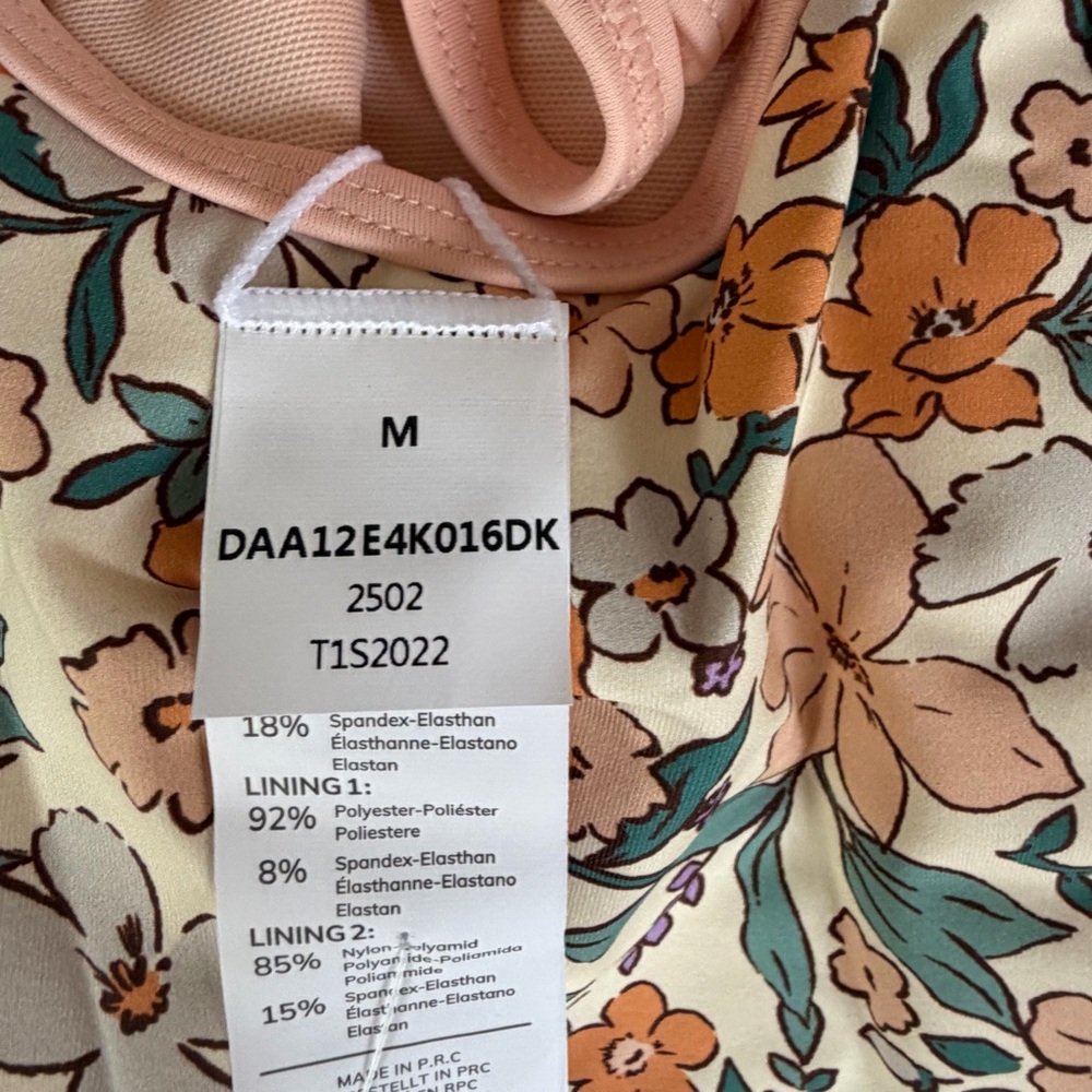 CupShe NEW Women's Floral Apricot One Piece With Front Criss Cross Detail - Picture 13 of 14